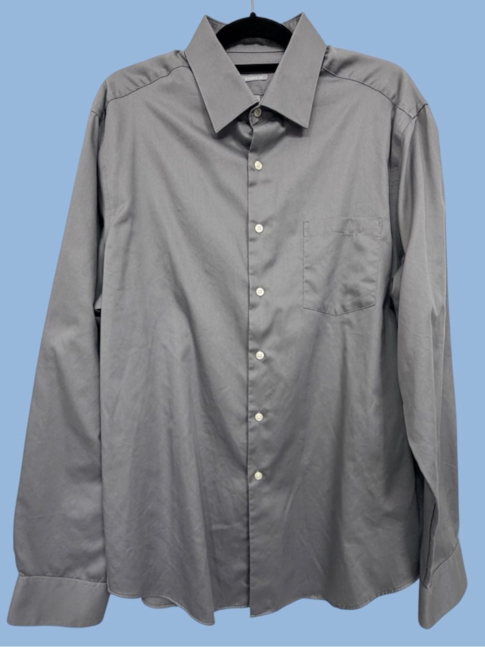 Van Heusen Athletic Fit Button Down Shirt - Gray - 17 1/2 36/37